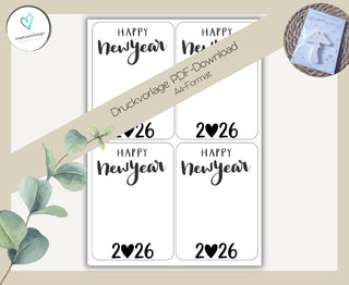Happy New Year 2026 PDF-Download Karte