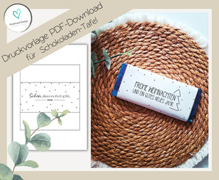 Schön, dass es Dich gibt  PDF-Download Banderolen für Schokoladen-Tafel