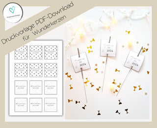 Schön, dass Du da bist -Download Schildchen für Wunderkerzen