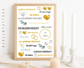 Wasserschiebefolie goldene Hochzeit 2