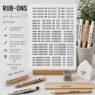 Rub On Sticker Kuli Sprüche 3