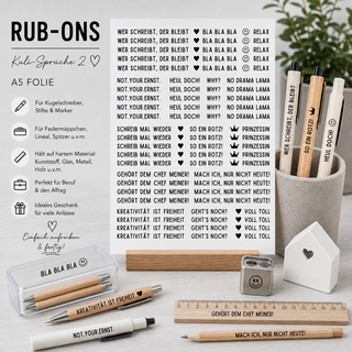 Rub On Sticker Kuli Sprüche 2