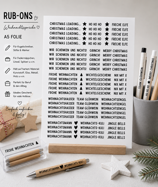 Rub On Sticker Kuli Sprüche Weihnachten