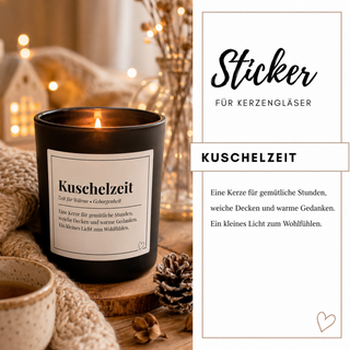 KUSCHELZEIT - 10 Sticker für Kerzengläser