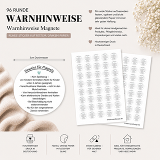 Sticker Warnhinweise MAGNETE