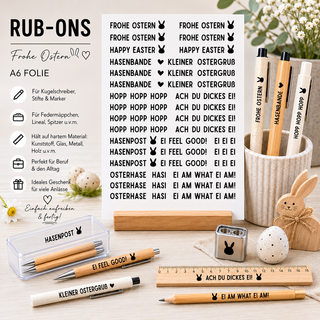 Rub On Sticker Kuli Sprüche Ostern A6