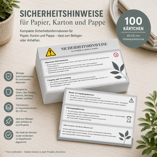 PAPIER / KARTON / PAPPE Warnhinweise Karten