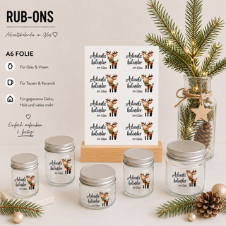 Rub On Sticker Adventskalender im Glas A6