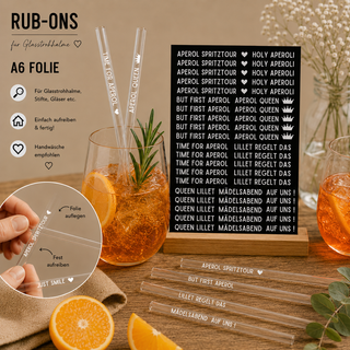Rub On Sticker Strohhalme Sprüche weiß