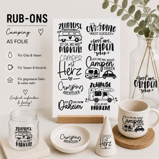 Rub On Sticker Camping