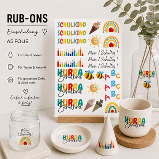 Rub On Sticker Einschulung