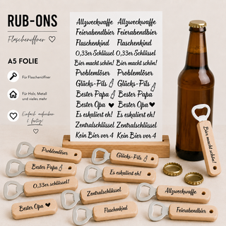 Rub On Sticker Flaschenöffner