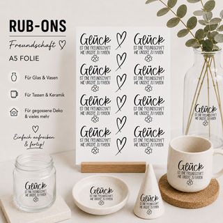 Rub On Sticker Glück Freundschaft