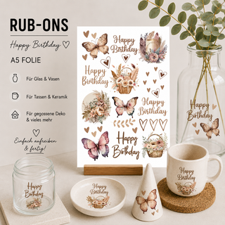 Rub On Sticker Happy Birthday