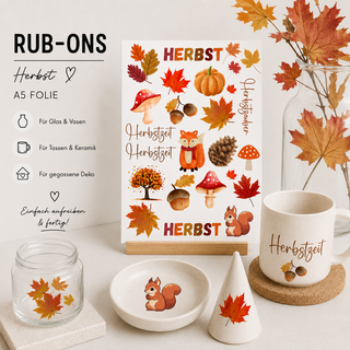 Rub On Sticker Herbst bunt