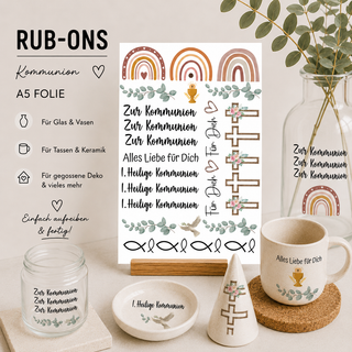 Rub On Sticker Kommunion