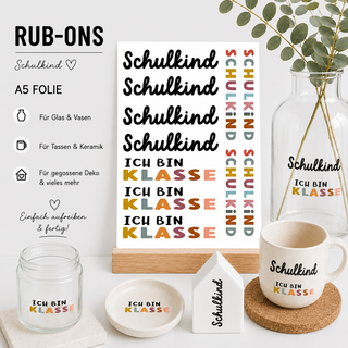 Rub On Sticker Einschulung "Schulkind"