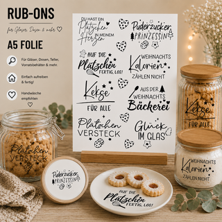 Rub On Sticker Weihnachtssprüche 1 / Plätzchen