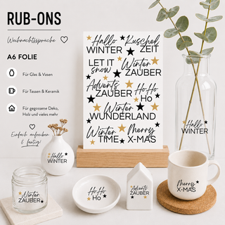 Rub On Sticker Weihnachts-Sprüche A6