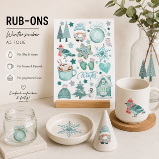 Rub On Sticker Winter türkis