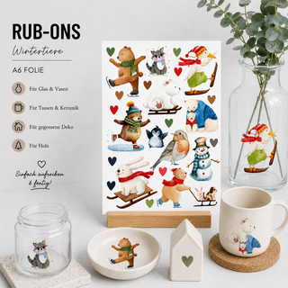 Rub On Sticker Wintertiere A6