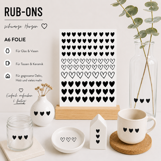 Rub On Sticker Kleine Herzen