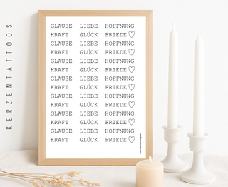 Wasserschiebefolie Glaube Liebe Hoffnung