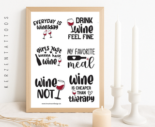 Wasserschiebefolie Wein A5