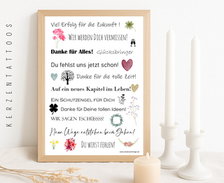 Wasserschiebefolie zum Abschied