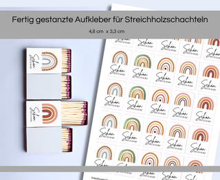 Sticker für Streichholzschachteln Regenbogen