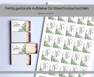 Sticker für Streichholzschachteln Eukalyptus