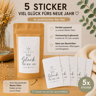 SILVESTER 5 Sticker für Geschenktütchen