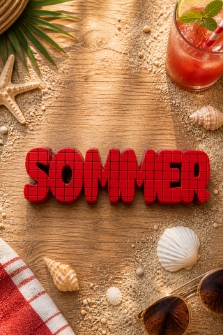 3D Druck Rohling "SOMMER" karo pink-violett
