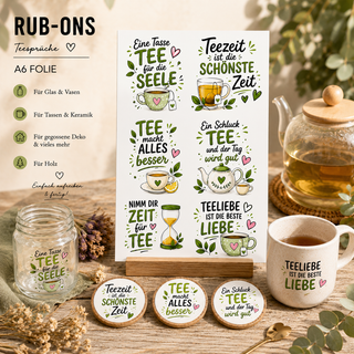 Rub On Sticker Tee-Sprüche A6