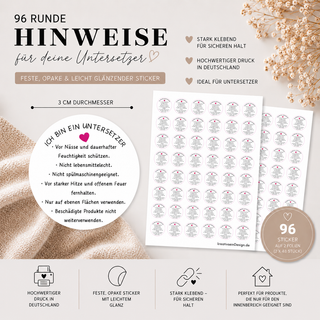 Sticker Warnhinweise Untersetzer