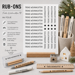 Rub On Sticker Kuli Sprüche Frohe Weihnachten A6
