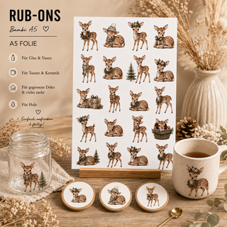 Rub On Sticker Weihnachten Bambis