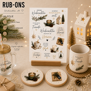 Rub On Sticker Weihnachten im Herzen A6