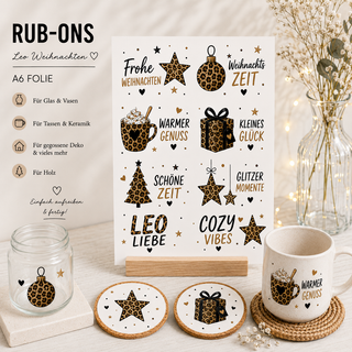 Rub On Sticker Leo Weihnachten  A6