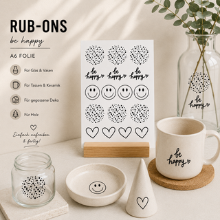 Rub On Sticker Be happy