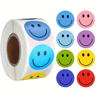 Sticker rund Smiley bunt