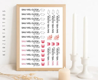 Wasserschiebefolie SAU VIEL GLÜCK SILVESTER