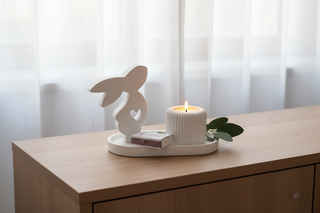 Silikonform 2er Set Hasen mit Herz seitlich