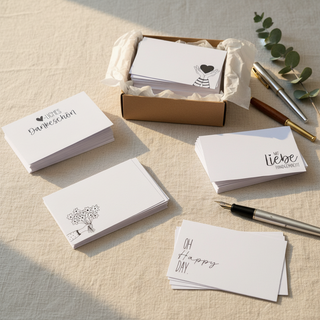 100 Grußkärtchen in schwarz-weiß