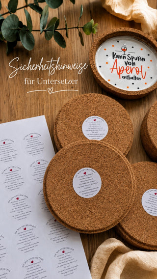 Sticker Warnhinweise Untersetzer