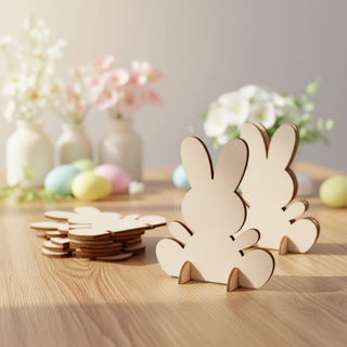 Holzhasen zum Basteln – 10er-Set